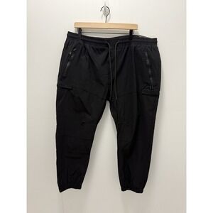 Benjamin Black Tech Jogger Pants 3XL Stretch Nylon Cargo Athleisure Pockets